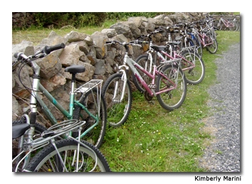 The bicycles, parked at the bottom of the climb, were the primary method of transportation for three days.